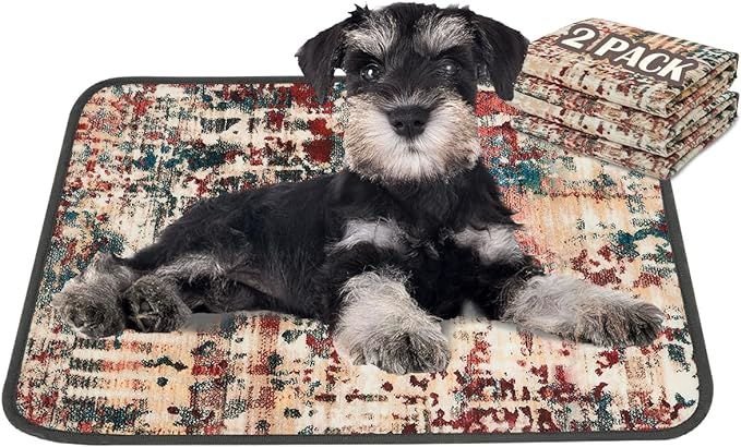 Qeils Washable Pee Pads for Dogs, 2 Pack Reusable Puppy Pads 18"x24" Super Absorbent Leakproof Dog Training Pads, Non-Slip Potty Pads for Floor, Crate Qeils Washable Pee Pads for Dogs, 2 Pack Reusable Puppy Pads 18"x24" Super Absorbent Leakproof Dog Training Pads, Non-Slip Potty Pads for Floor, Crate