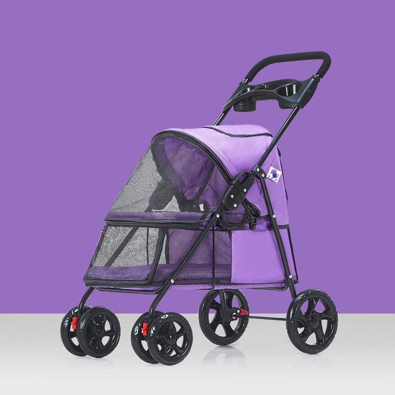 Pet Dog Stroller, Quick Folding, Shockproof with 2 Front Swivel Wheels & Rear Brake Wheels, Cup & Storage Bags Holder, Puppy Jogger Carrier Pet Dog Stroller, Quick Folding, Shockproof with 2 Front Swivel Wheels & Rear Brake Wheels, Cup & Storage Bags Holder, Puppy Jogger Carrier